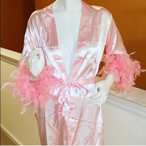 shein feather robe